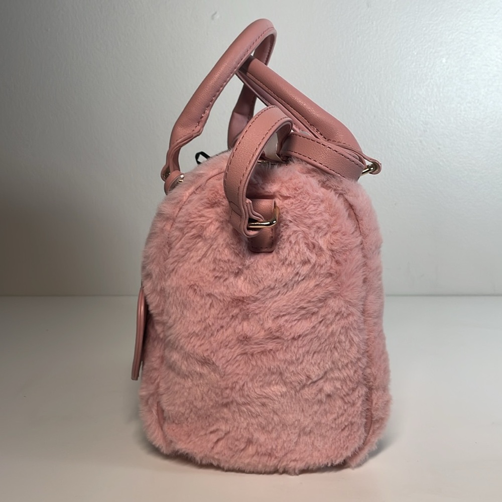 Juicy Couture Pink Faux Fur Taff Satchel Crossbody Bowling Bag - Picture 5 of 7